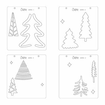 Sizzix Layered Stencil - Doodle Trees 665932