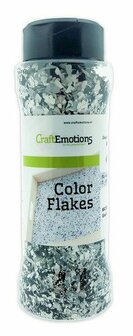 CraftEmotions Color Flakes - Granite white Black