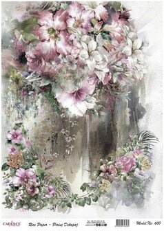 Cadence Rijstpapier - Flowers Pink Nr. 600