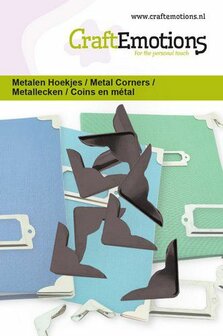 *Pre-order* CraftEmotions Metalen Hoekjes - Type 1 Zwart