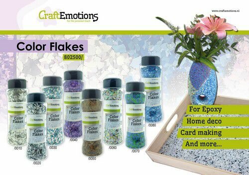 CraftEmotions Color Flakes - Granite Blue
